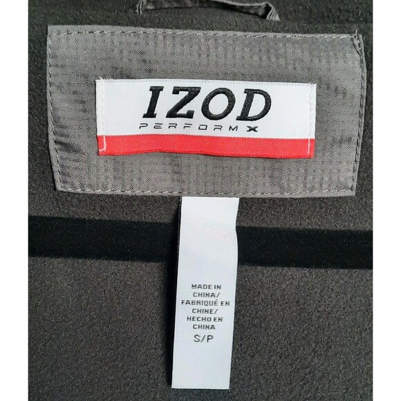 Izod Men Gray Performx Hooded Fleece Lined Jacket Front Side Zip Pockets Sz S - Picture 4 of 6